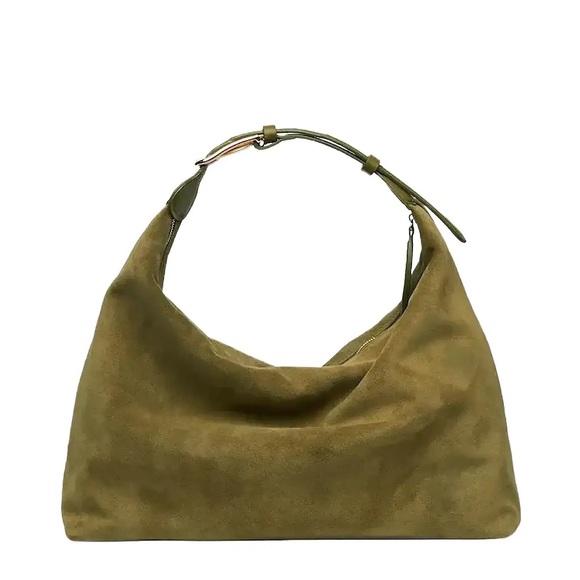 Liffner Pillow Shoulder Bag in Herb Suede - Picture 1 of 10